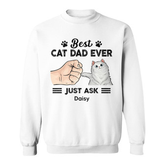 Best Cat Dad Punch Hand Custom Sweatshirt - Gift for Cat Dads - Thegiftio UK