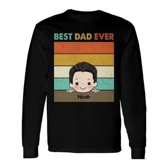Best Dad Ever Personalized Long Sleeve Shirt - Father's Day Gift - Thegiftio UK