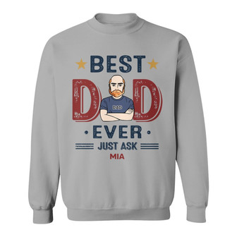 Best Dad Ever Retro Custom Sweatshirt - Perfect Gift for Dad - Thegiftio UK