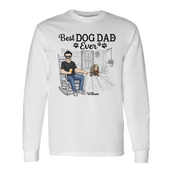 Best Dog Dad Ever Personalized Long Sleeve Shirt - Gift for Fathers - Thegiftio UK