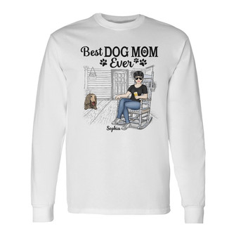 Best Dog Mom Ever Personalized Long Sleeve Shirt - Gift for Dog Moms - Thegiftio UK