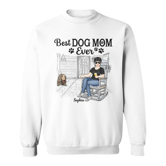 Best Dog Mom Ever Personalized Sweatshirt - Gift for Dog Moms - Thegiftio UK