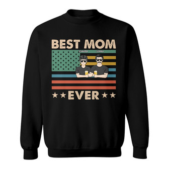 Best Mom Ever Retro Stars Custom Sweatshirt - Gift for Mother - Thegiftio UK