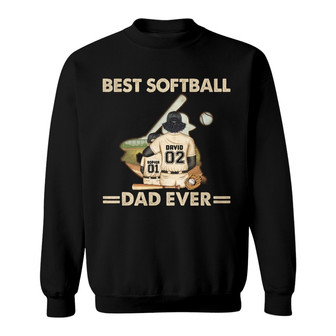 Best Softball Dad Ever Custom Sweatshirt - Father Gift - Thegiftio UK