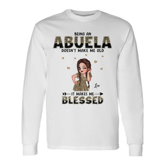 Blessed Nana Grandma Leopard Custom Long Sleeve Shirt - Gift for Nana - Thegiftio UK