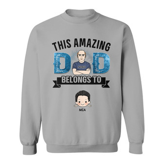Blue Pattern Amazing Dad Custom Sweatshirt - Gift for Dad - Thegiftio UK
