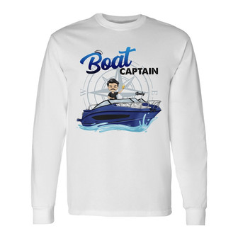 Boat Captain Personalized Long Sleeve Shirt - Gift for Travelers - Thegiftio UK
