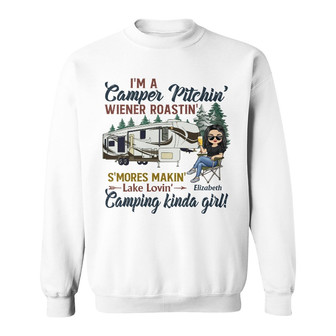 Camper Pitching Wiener Roasting Custom Sweatshirt - Thegiftio UK