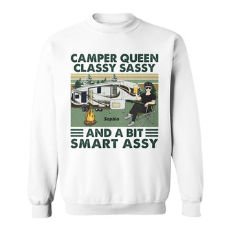 Camper Queen Classy Sassy Custom Sweatshirt - Gift for Campers - Thegiftio UK