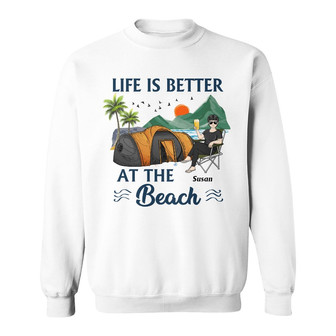 Camping Beach Resting Beach Face Custom Sweatshirt - Gift - Thegiftio UK