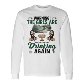 Camping Bestie Warning Custom Long Sleeve Shirt - Gift for Friends - Thegiftio UK