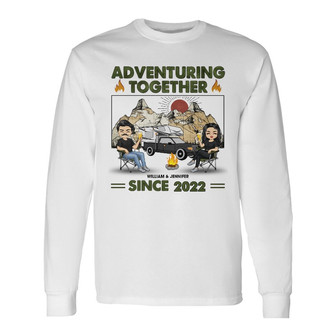 Camping Couple Adventuring Together Since Custom Long Sleeve Shirt - Thegiftio UK