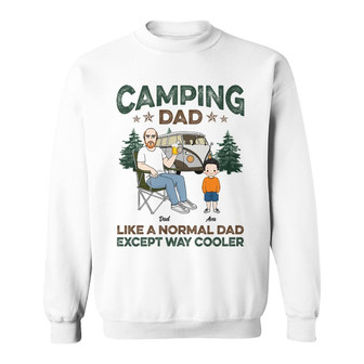 Camping Dad Cooler Man Sitting With Kids Custom Sweatshirt - Thegiftio UK