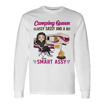 Camping Queen Classy Personalized Long Sleeve Shirt - Gift for Lady - Thegiftio UK