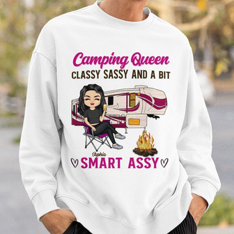 Camping Queen Classy Personalized Sweatshirt - Gift for Lady - Thegiftio UK