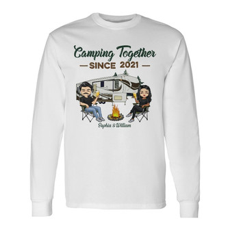 Camping Together Since Personalized Long Sleeve Shirt - Couple Gift - Thegiftio UK