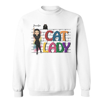 Cat Lady Personalized Sweatshirt - Gift for Cat Lovers - Thegiftio UK
