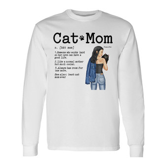 Cat Mom Gift For Cat Lovers Custom Long Sleeve Shirt - Gift for Mom - Thegiftio UK