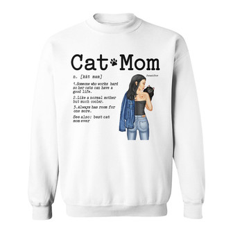 Cat Mom Gift For Cat Lovers Custom Sweatshirt - Gift for Mom - Thegiftio UK