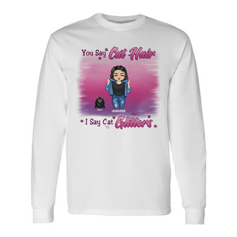 Cat Mom It's Cat Glitters Custom Long Sleeve Shirt - Cat Lovers Gift - Thegiftio UK