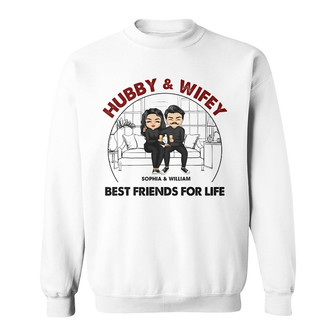 Chibi Couple Best Friends Custom Sweatshirt - Gift for Couples - Thegiftio UK