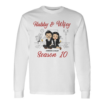 Chibi Couple Cheers To 30 Years Custom Long Sleeve Shirt - Thegiftio UK