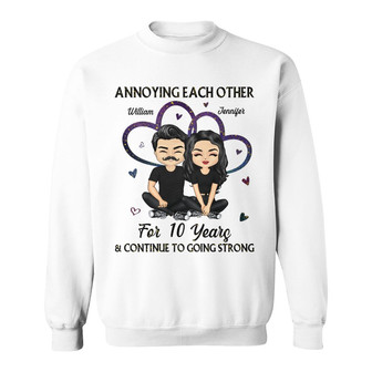 Chibi Couple Heart Together Since Custom Sweatshirt - Thegiftio UK