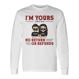 Chibi Couple I'm Yours Custom Long Sleeve Shirt - Gift for Couples - Thegiftio UK