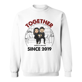 Chibi Couple Together Since Custom Sweatshirt - Gift for Couple - Thegiftio UK
