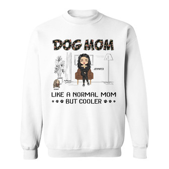 Chibi Dog Mom Normal Mom But Cooler Custom Sweatshirt - Gift - Thegiftio UK