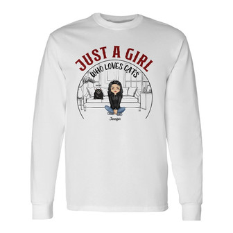 Chibi Girl Best Cat Mom Ever Custom Long Sleeve Shirt - Gift for Cats - Thegiftio UK