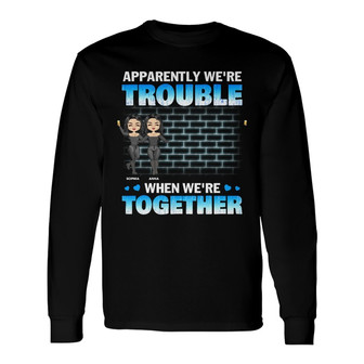 Chibi Girl Bestie Trouble Custom Long Sleeve Shirt - Gift for Bestie - Thegiftio UK
