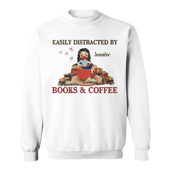 Chibi Girl Easily Distracted By Books Custom Sweatshirt - Thegiftio UK