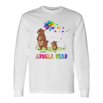 Colorful Daisy Mama Grandma Bear Custom Long Sleeve Shirt - Thegiftio UK