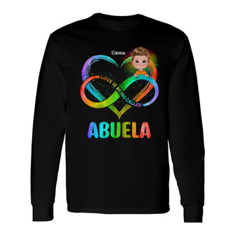 Colorful Heart Infinity Grandma Doll Kid Custom Long Sleeve Shirt - Thegiftio UK