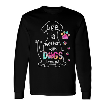 Colorful Pattern Best Dog Mom Ever Custom Long Sleeve Shirt - Thegiftio UK