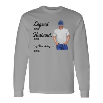 Cool Dad Legend Personalized Long Sleeve Shirt - Gift for Dad - Thegiftio UK