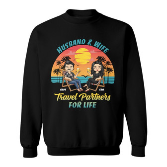 Couple Travel Partners For Life Custom Sweatshirt - Thegiftio UK