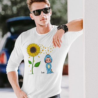 Cute Dinosaur Costume Personalized Long Sleeve Shirt - Gift for Kids - Thegiftio UK