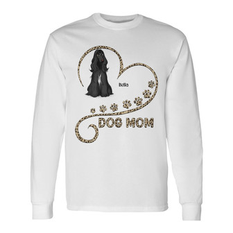 Cute Sitting Dog In Heart Custom Long Sleeve Shirt - Gift for Dog Mom - Thegiftio UK