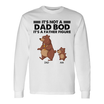 Dad Bod Bear And Kids Custom Long Sleeve Shirt - Father's Day Gift - Thegiftio UK