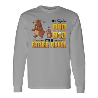 Dad Bod Bear And Kids Custom Long Sleeve Shirt - Father's Day Gift - Thegiftio UK