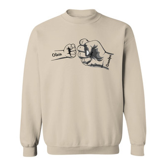 Dad Grandpa Kid Fist Bump Name Custom Sweatshirt - Gift for Dad - Thegiftio UK