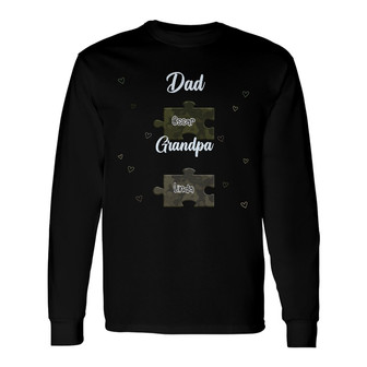 Dad Grandpa Puzzle Camoflage Custom Long Sleeve Shirt - Gift for Dad - Thegiftio UK