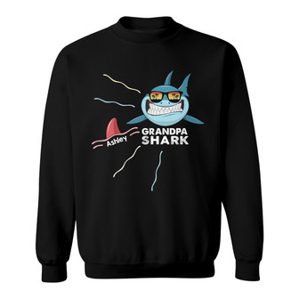 Dad Grandpa Shark Retro Custom Sweatshirt - Gift for Dad - Thegiftio UK