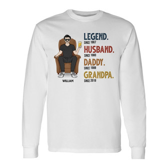 Dad Grandpa Uncle Legend Custom Long Sleeve Shirt - Gift for Father - Thegiftio UK