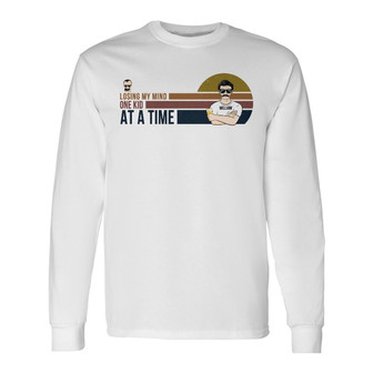 Dad Losing My Mind One Kid At A Time Custom Long Sleeve Shirt - Thegiftio UK