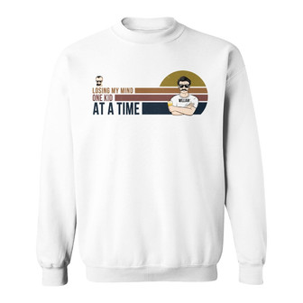 Dad Losing My Mind One Kid At A Time Custom Sweatshirt - Thegiftio UK
