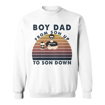 Dad Of Boys Son Up To Son Down Custom Sweatshirt - Gift For Dad - Thegiftio UK