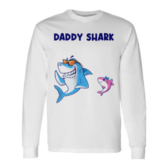 Daddy Grandpa Shark More Awesome Custom Long Sleeve Shirt - For Dad - Thegiftio UK
